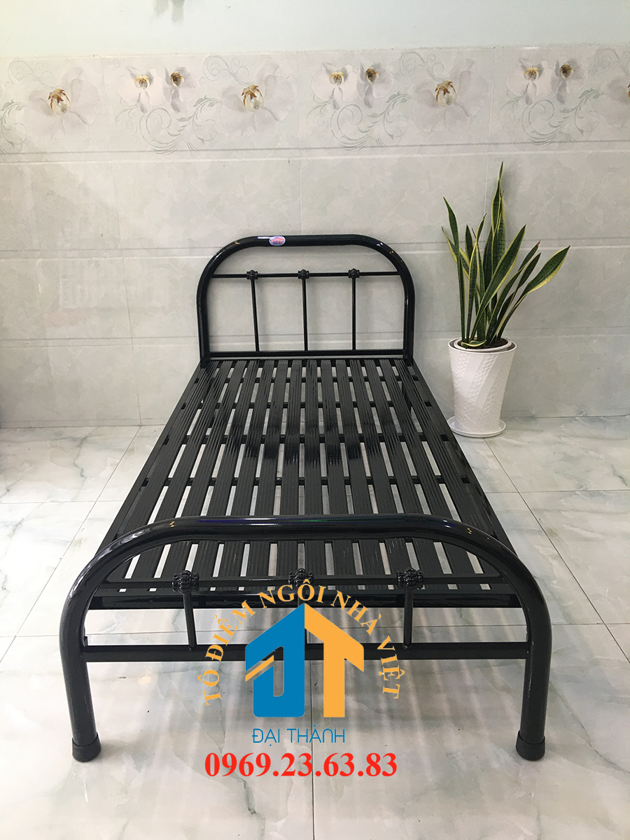 Giường sắt mỹ nghệ 1mx2m Đại Thành 01