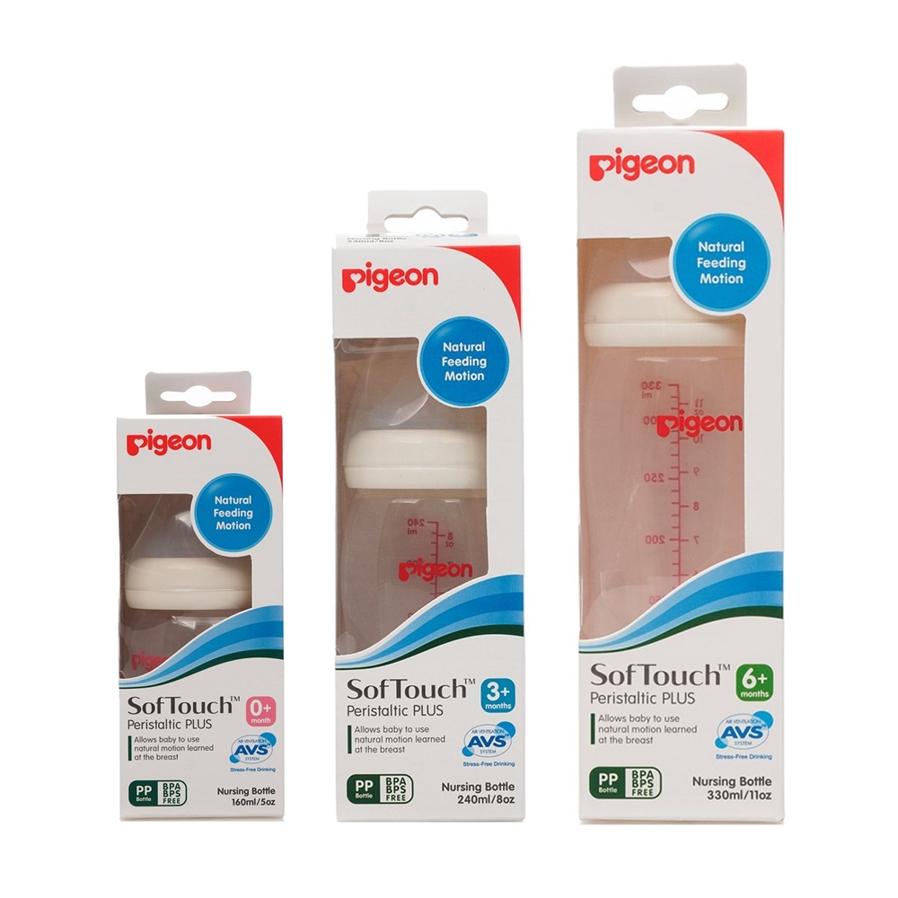 Bình sữa Pigeon SofTouch nhập khẩu cổ rộng 160ml/240ml