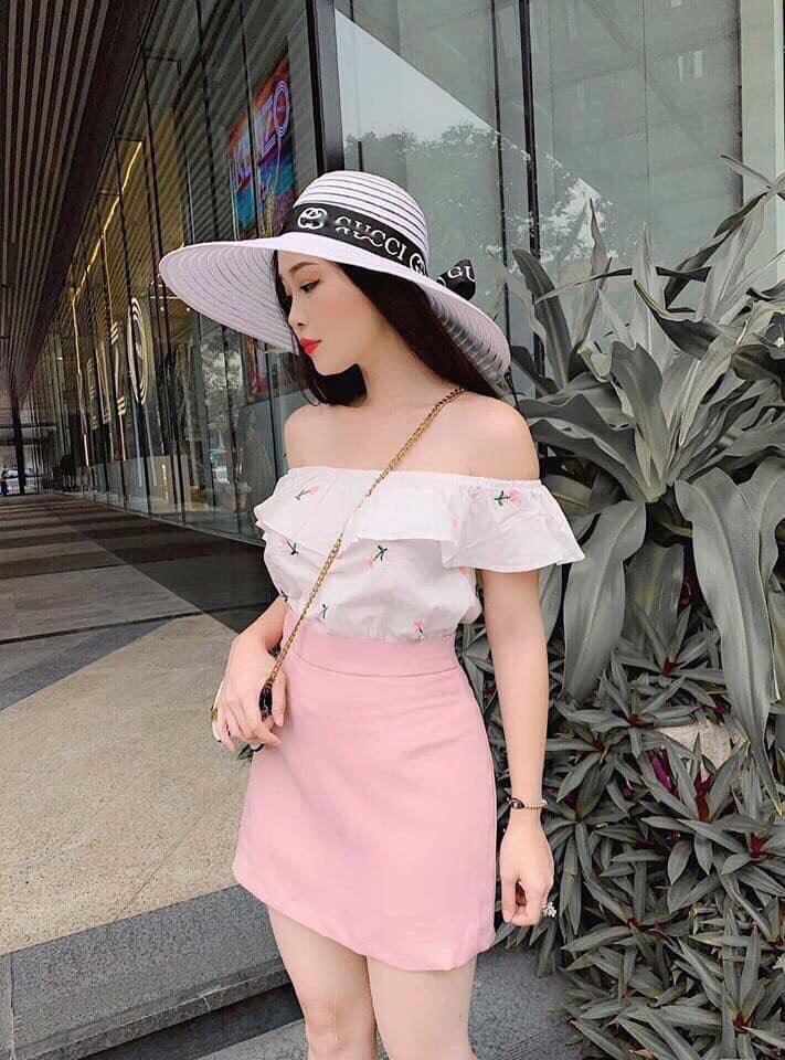 Set áo bẹt vai & chân váy xinh xinh