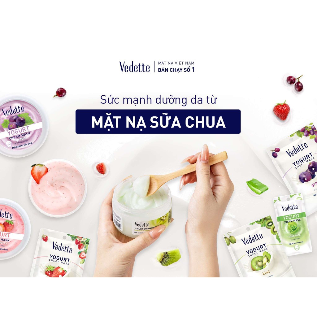 Mặt nạ kem sữa chua Kiwi Vedette 10ml *DƯỠNG ẨM VÀ SÁNG DA* (TPM045)