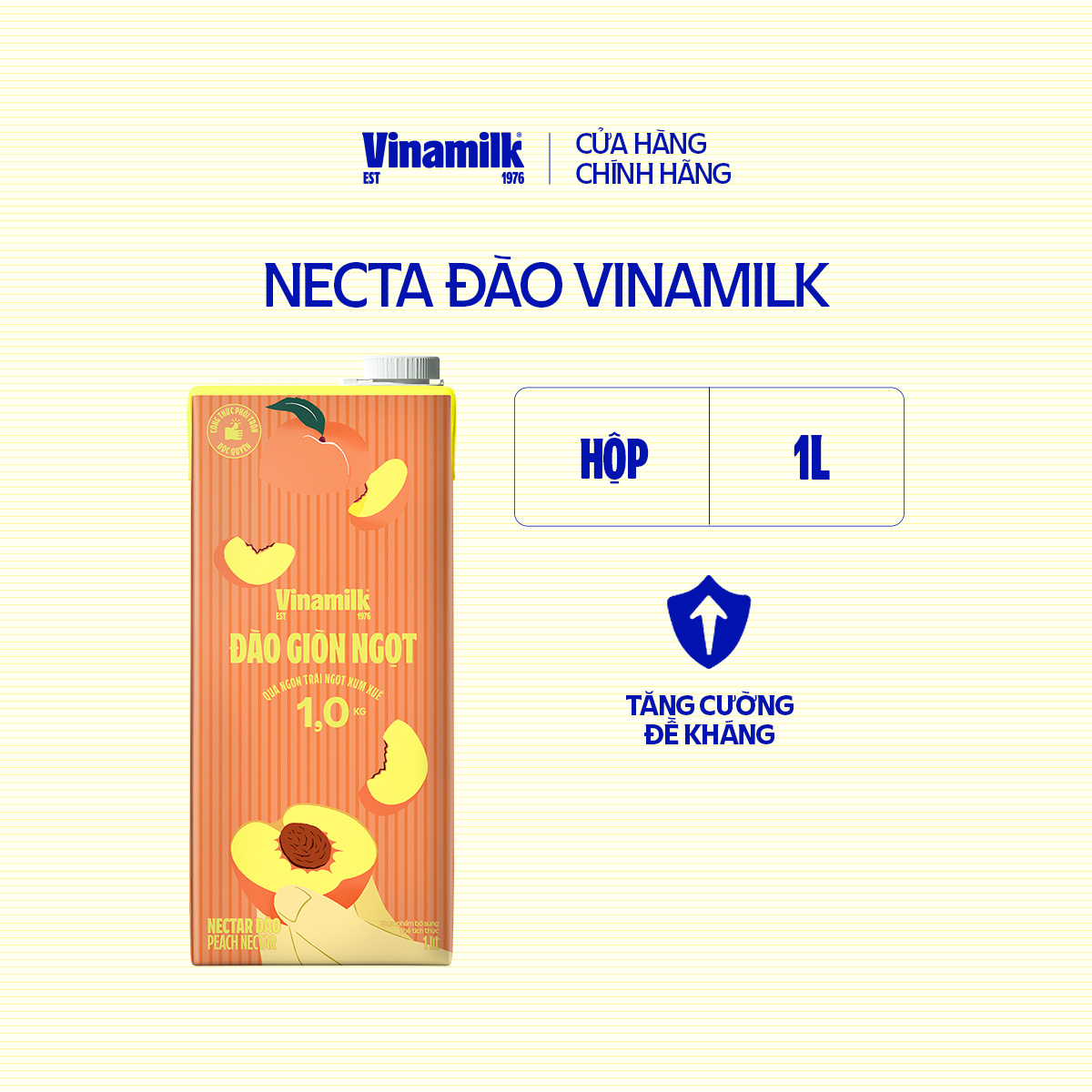 1 Hộp Nước Necta Đào Vinamilk - Hộp giấy 1L
