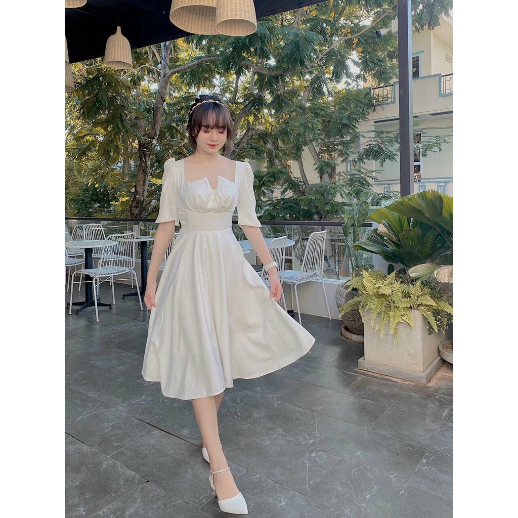 đầm dự tiệc xếp ly ngực