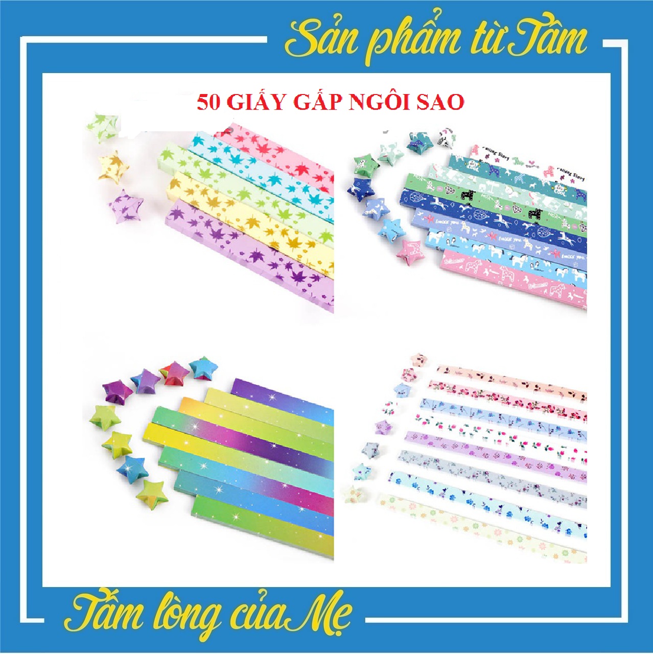 50 Giấy Gấp Sao Nhiều Màu Loại Đẹp Có Họa Tiết- In màu, origami star