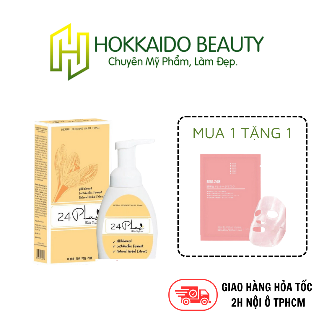 Bọt dung dịch phụ khoa, vệ sinh vùng kín phụ nữ 24PLUS chai 250ml