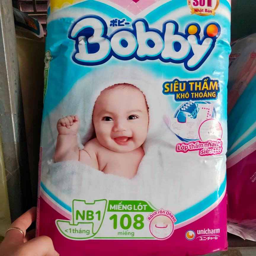 Miếng lót Bobby Newborn 1 siêu đại 108 miếng
