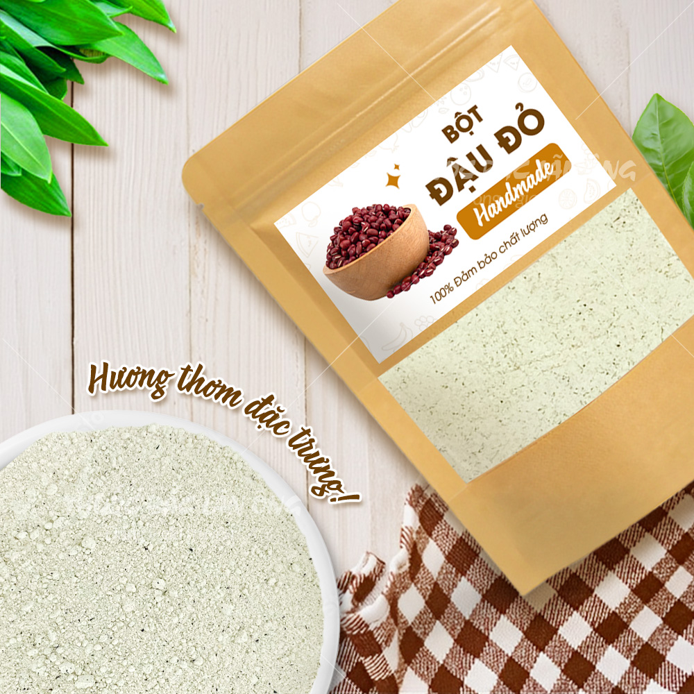 Bột đậu đỏ 100g, rang thơm, nghiền mịn, bột đắp mặt dưỡng trắng da, tẩy tế bào chết, giảm thâm mụn