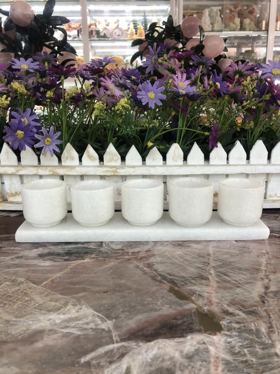 Quả cầu phong thủy đá thạch anh canxit đỏ - Đường kính 9cm