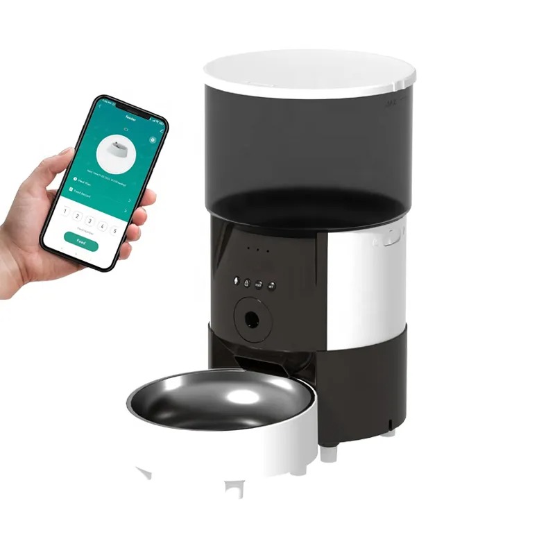 Máy cho ăn tự động hẹn giờ kết nối wifi điều khiển từ xa - mẫu tròn 3l - bảo hành 1 đổi 1 lỗi kĩ thuật -