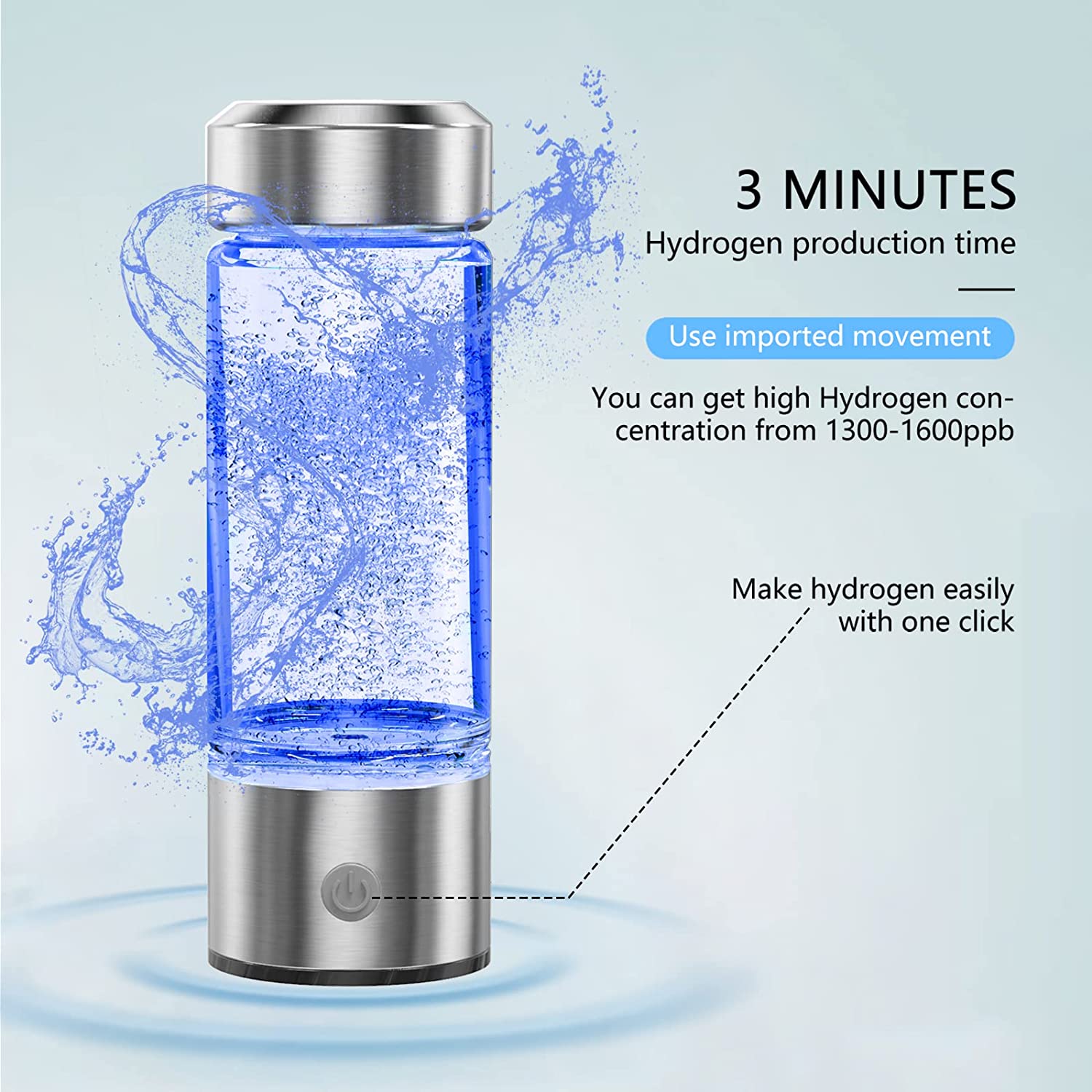 Electric water filter Hydrogen water Generator water bottle Ionizer Maker Hydrogen-Rich Water Antioxidants ORP Hydrogen bottle