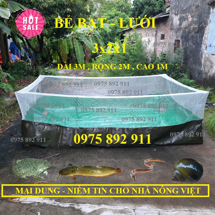 BỂ BẠT NUÔI ỐC ẾCH CÁ CHỐNG NHẢY CHỐNG BÒ
