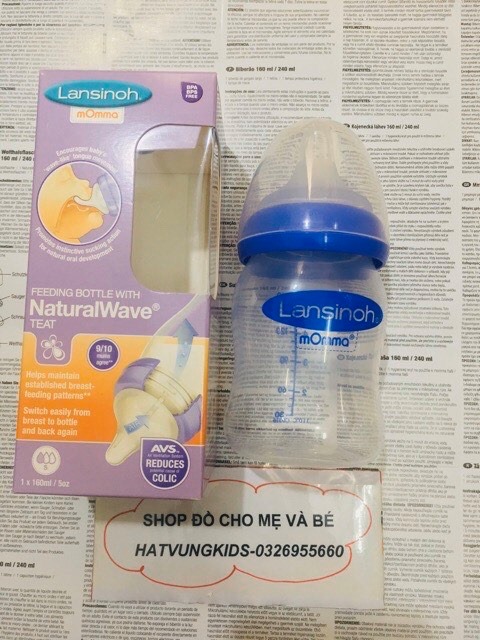 Bình sữa Lansinoh núm mềm dung tích 160ml/240ml (thích hợp tập ti bình cho bé)