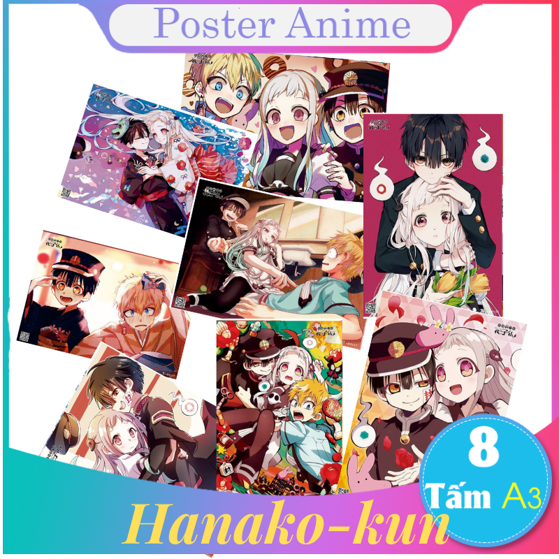 [Giấy Xịn] Set 8 tấm tranh poster to A3 Hanako Kun anime siêu chất