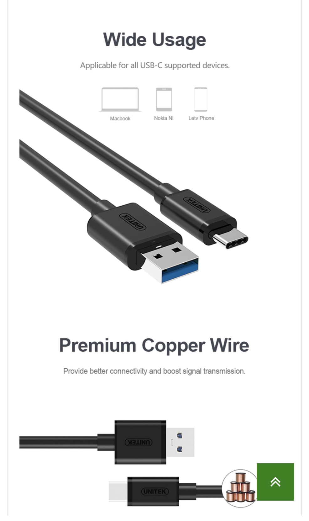 Cáp type-c -> usb 3.0 unitek