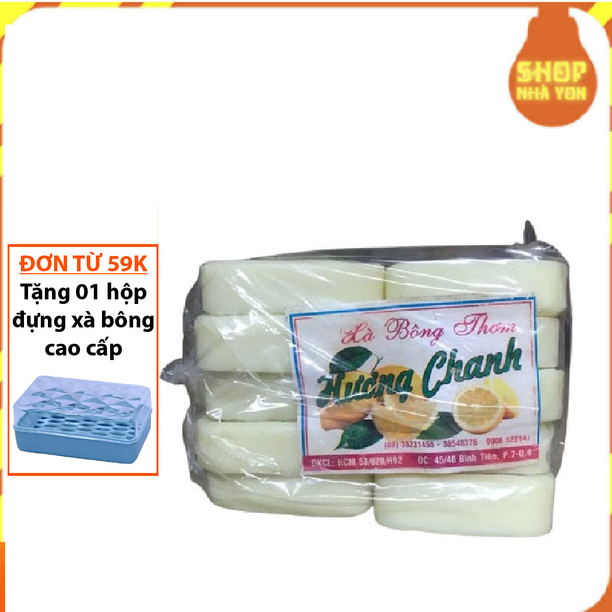 Xà bông chanh 1 bịt 10 cục