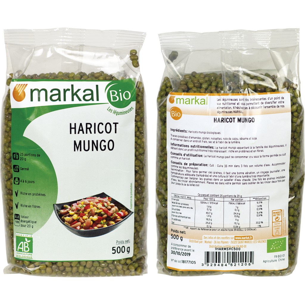[Hoàn Tiền 15%][HCM]Đậu xanh hữu cơ Markal 500g