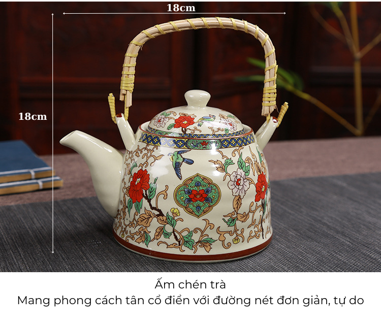 Ấm chén trà tân cổ điển sang trọng ACT52