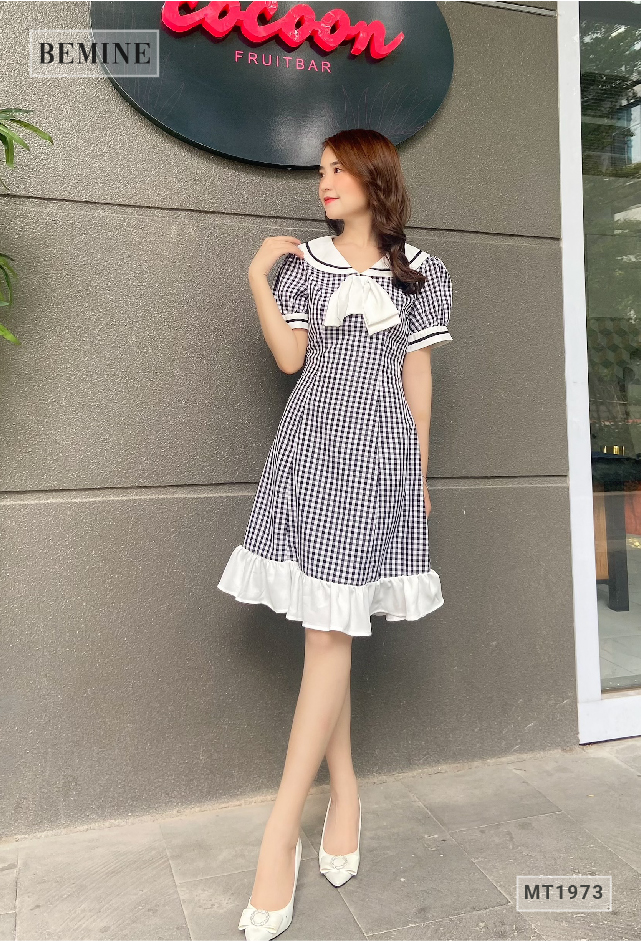 Đầm caro đuôi cá