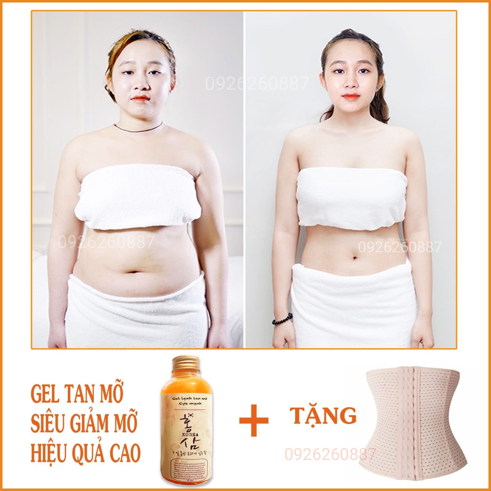 [HCM]Gel Tan Mỡ Cấp Tốc Tặng Đai Nịt Bụng Hàn Quốc