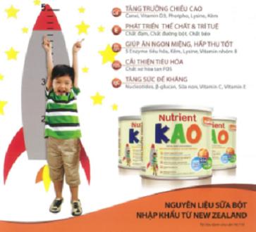 Sữa bột Nutrient KAO 700 gr : sữa tăng chiều cao cho trẻ