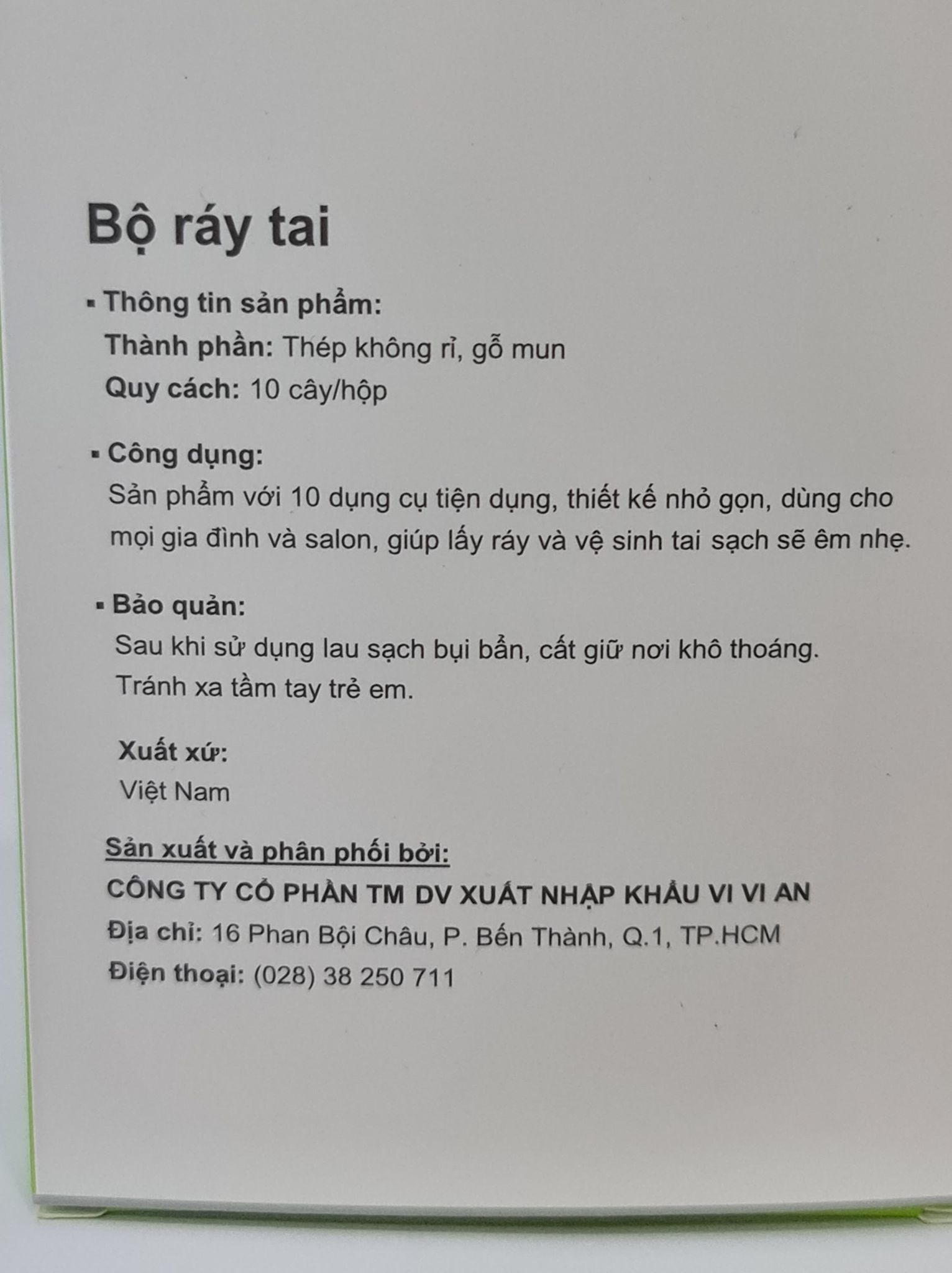 Bộ Lấy Ráy Tai Kềm Nghĩa