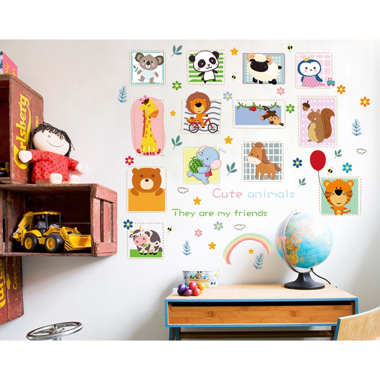 Decal dán tường vườn thú vui nhộn