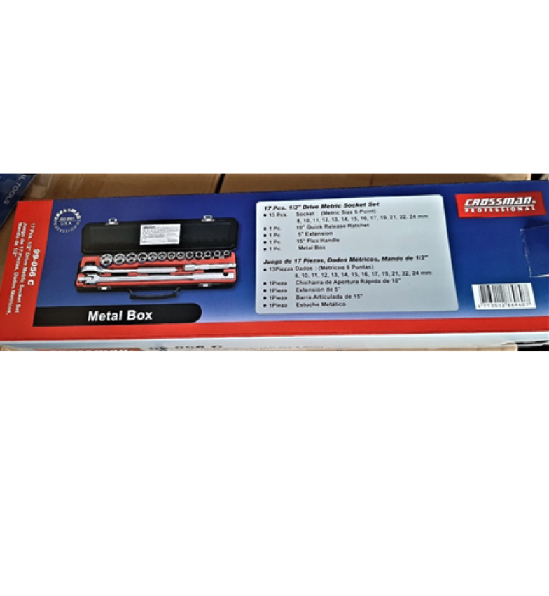 BỘ TUÝP 1/2 INCH 17 MÓN CROSSMAN 99-056C (VIỀN XANH)