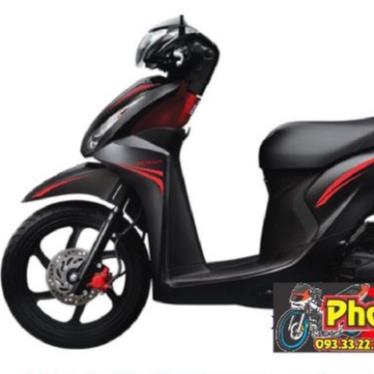 Tem Rời Honda Vision Dán Xe Đen Nham - Phối Chỉ Đỏ