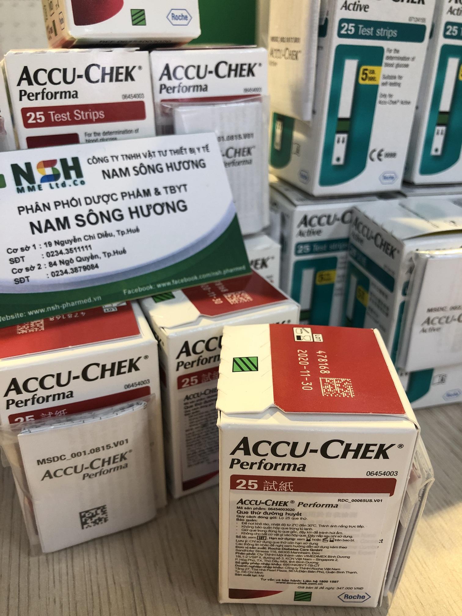 QUE TEST THỬ ĐƯỜNG HUYẾT TIỂU ĐƯỜNG ACCU-CHEK PERFORMA (25 QUE)