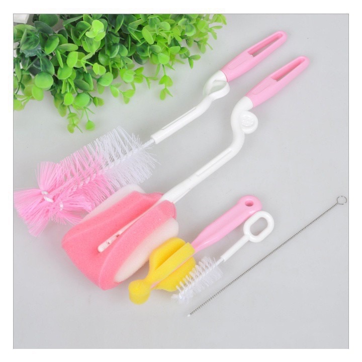 Bộ dụng cụ cọ rửa ly, bình sữa 5 chi tiết