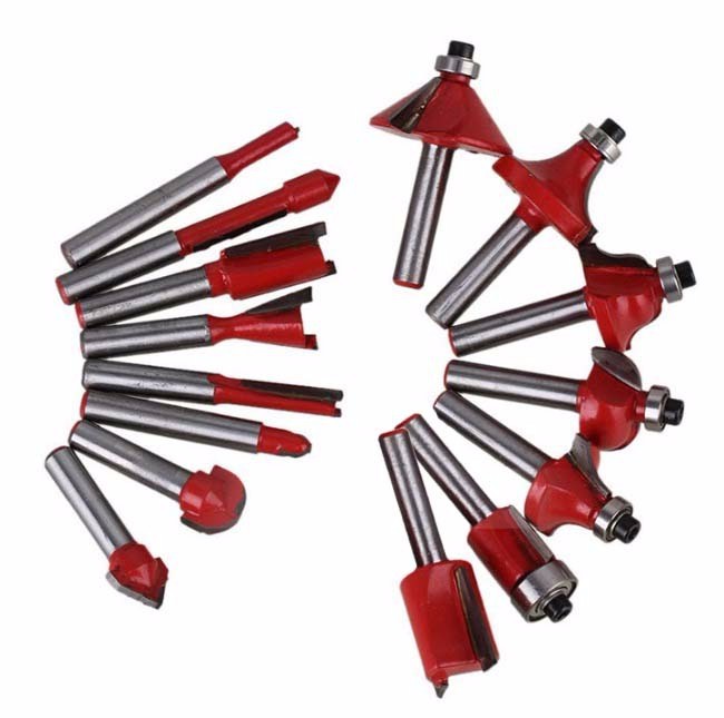 Bộ mũi phay gỗ 6.35mm - 15 món độc đáo