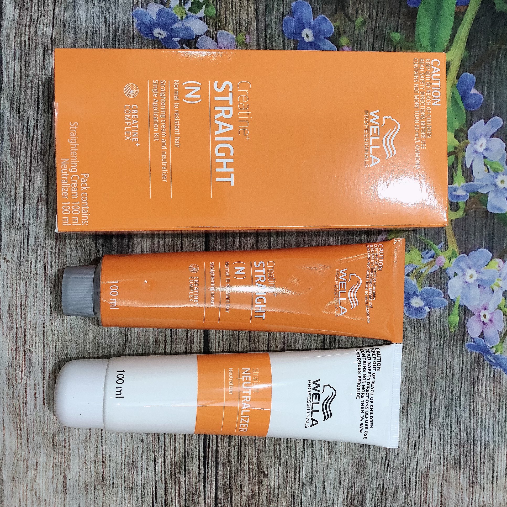 (Tặng mũ trùm) BỘ THUỐC DUỖI TÓC WELLA CREATINE STRAIGHT 100ML*2