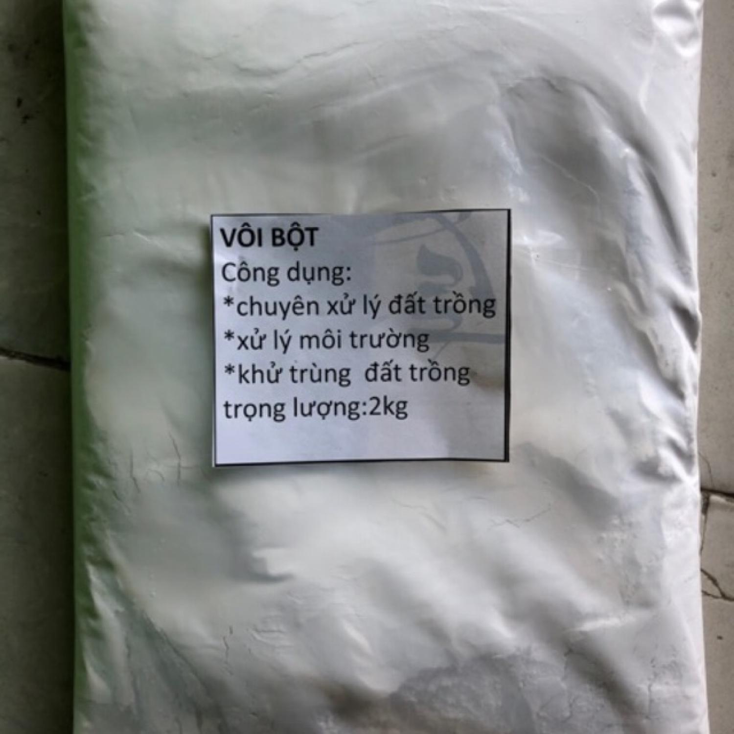 2kg Vôi bột xử lý đất trồng nông nghiệp,khử trùng ao hồ