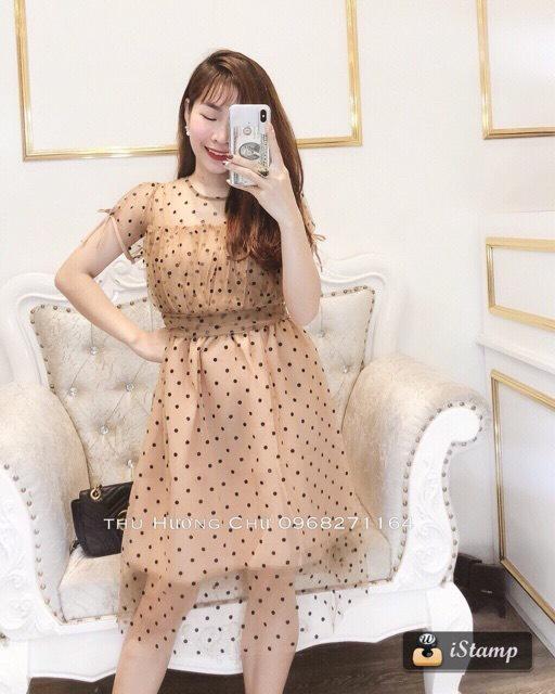 [XẢ KO LỢI NHUẬN] Váy Ren Dự Tiệc Đầm Ren Dự Tiệc Chấm Bi Siêu Xinh