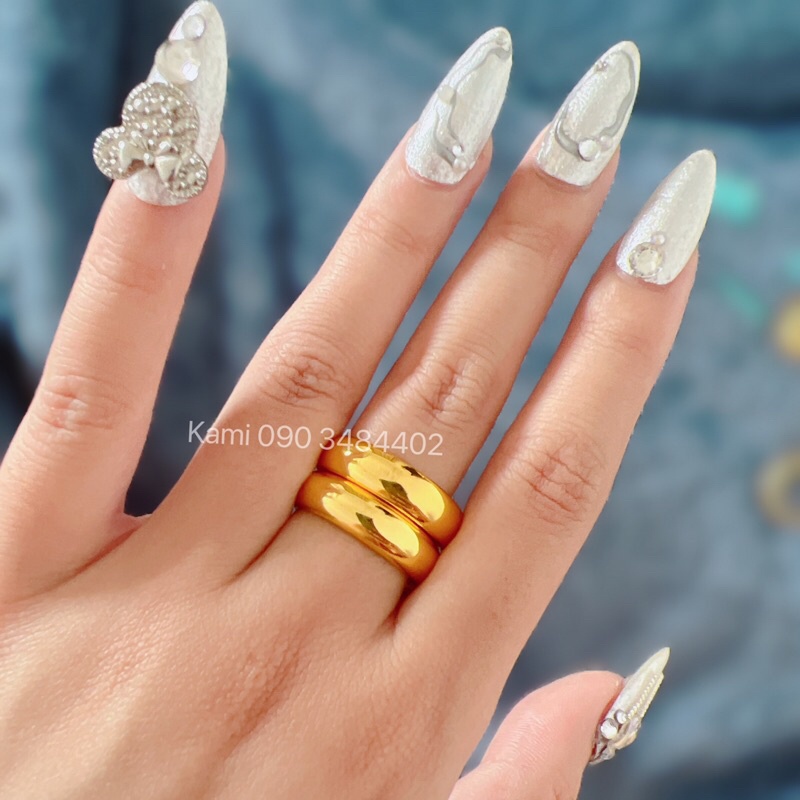 Nhẫn trơn phong thuỷ mô phỏng chất liệu đồng đủ size nam nữ