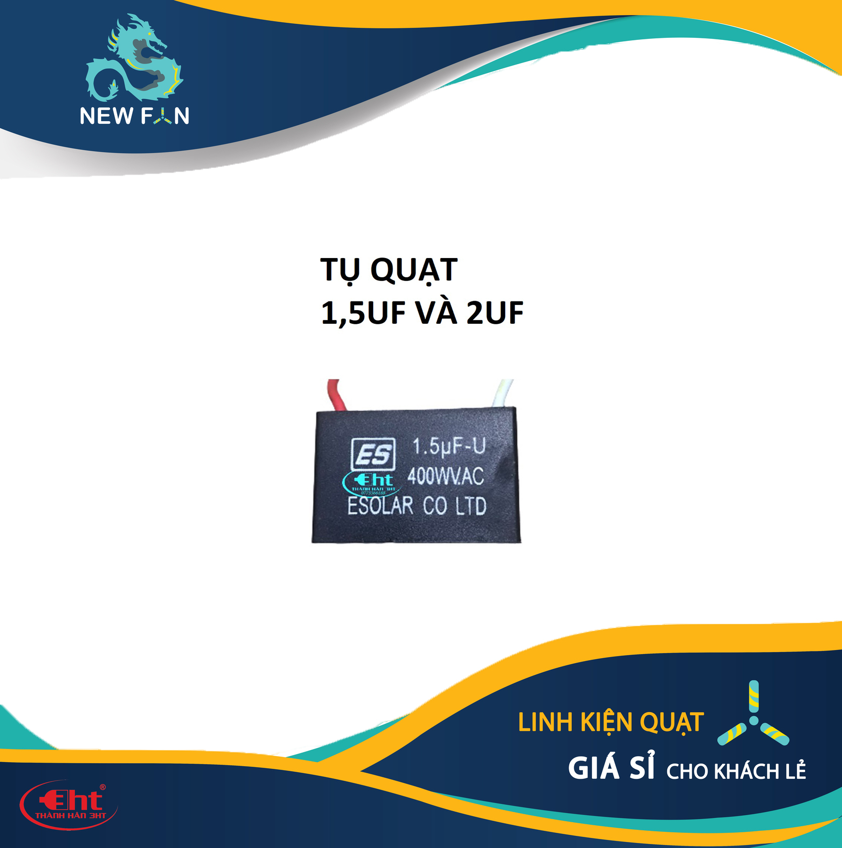 TỤ 1.5UF & 2UF CHO QUẠT