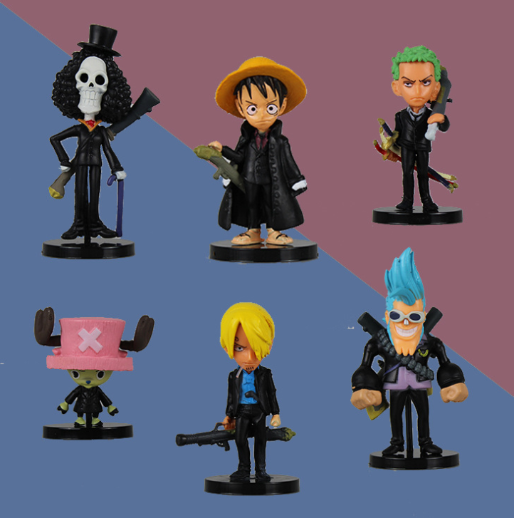 [FreeShip Max] Bộ 6 nhân vật Chibi mô hình One Piece cao 7cm [Tặng kèm vòng tay One piece]