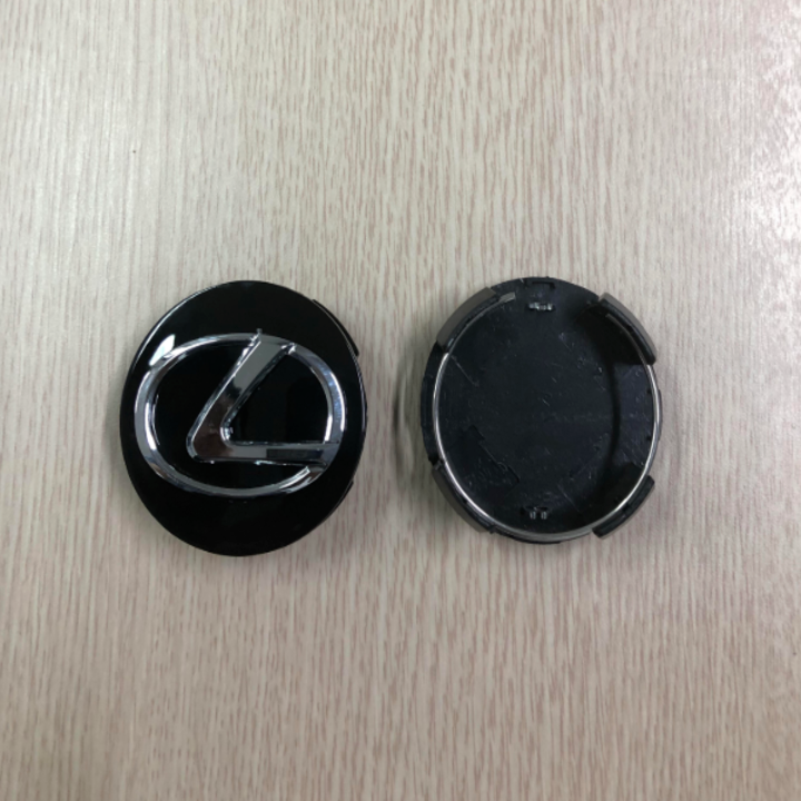Logo Chụp Mâm Xe Ô Tô Lexus Đường Kính 62mm - Đen/Bạc