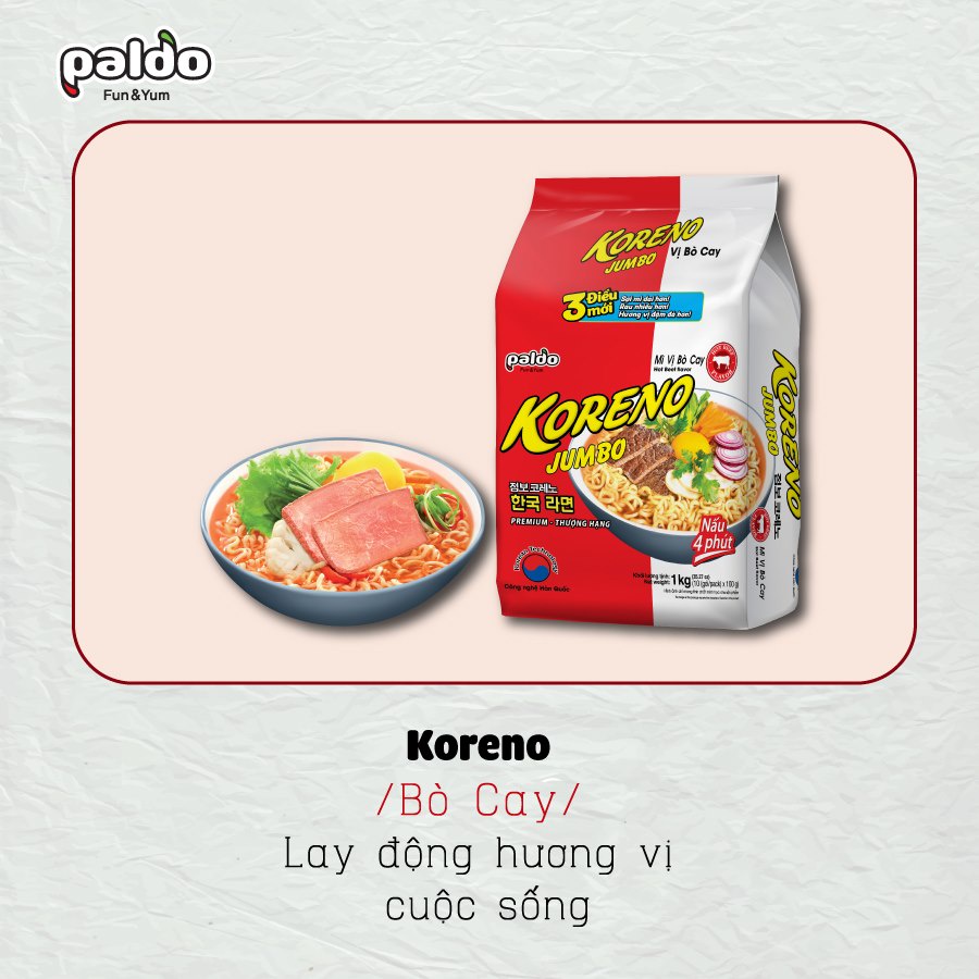 Mì Koreno Jumbo Hàn Quốc 1kg đủ vị