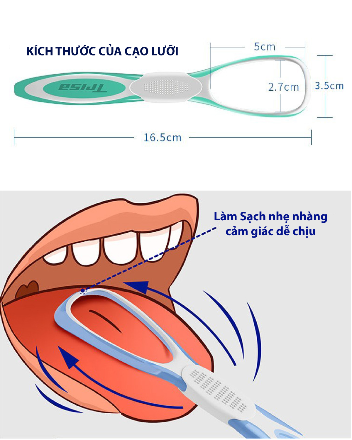Dụng Cụ Cạo Lưỡi Trisa Double Action