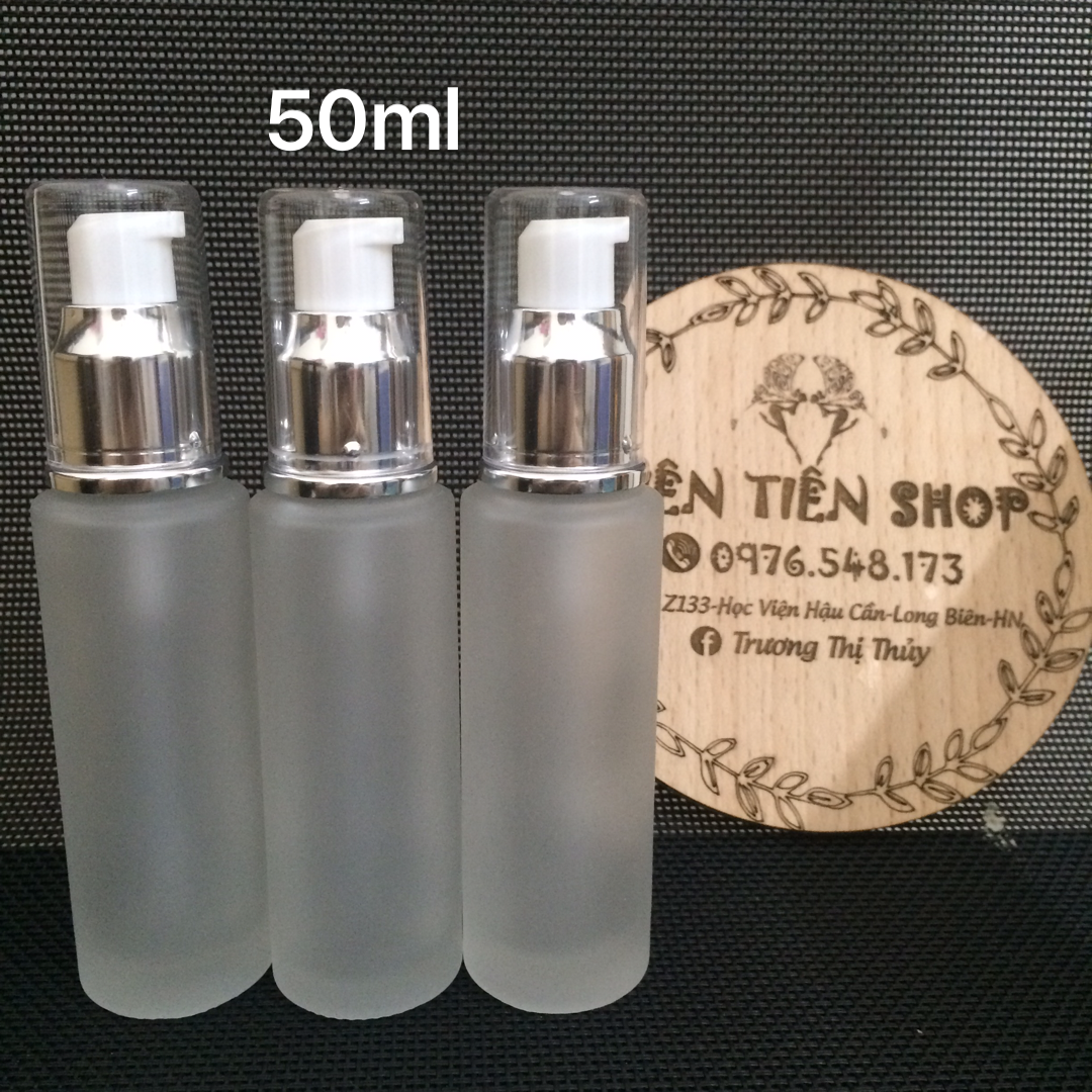 Chai thuỷ tinh mờ đầu xịt giọt bạc ( chọn size)