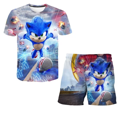 2021 Summer Clothing Sets Sonic 3d Print Suits Toddler Girls Top shorts 2pcs Sets Sports Suit Casual Baby Sets Baby Boys Clothes