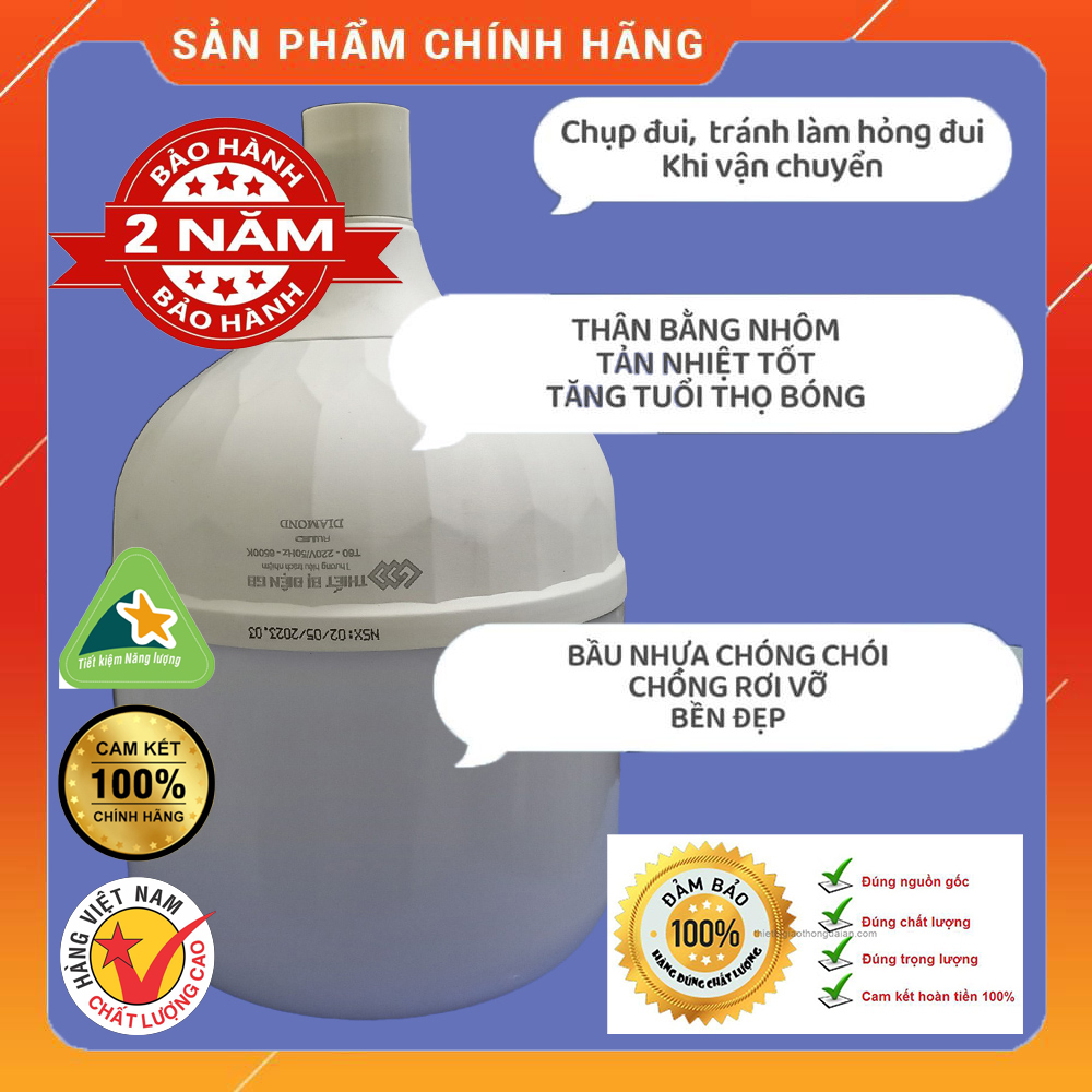 Bóng LED Trụ Nhôm Tản Nhiệt 15W LOẠI XỊN KÍN NƯỚC Siêu Sáng Chính Hãng Tiết Kiệm Điện