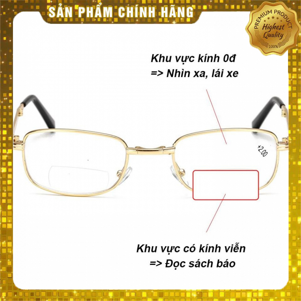 Kính đọc sách, kính lão 2 tròng gấp gọn tiện lợi