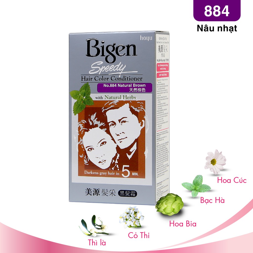 Thuốc nhuộm tóc bigen speedy no.884 natutal brown - nâu nhạt