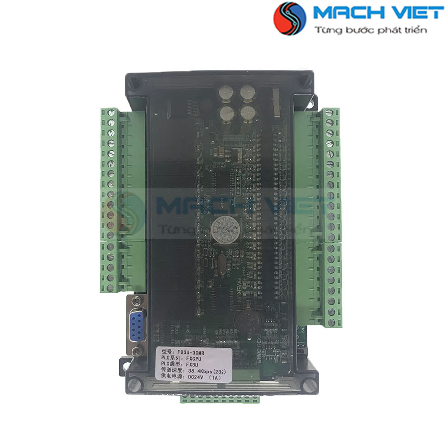 Board lập trình PLC FX3U 30MR 6AD 2DA có Pin, RS485