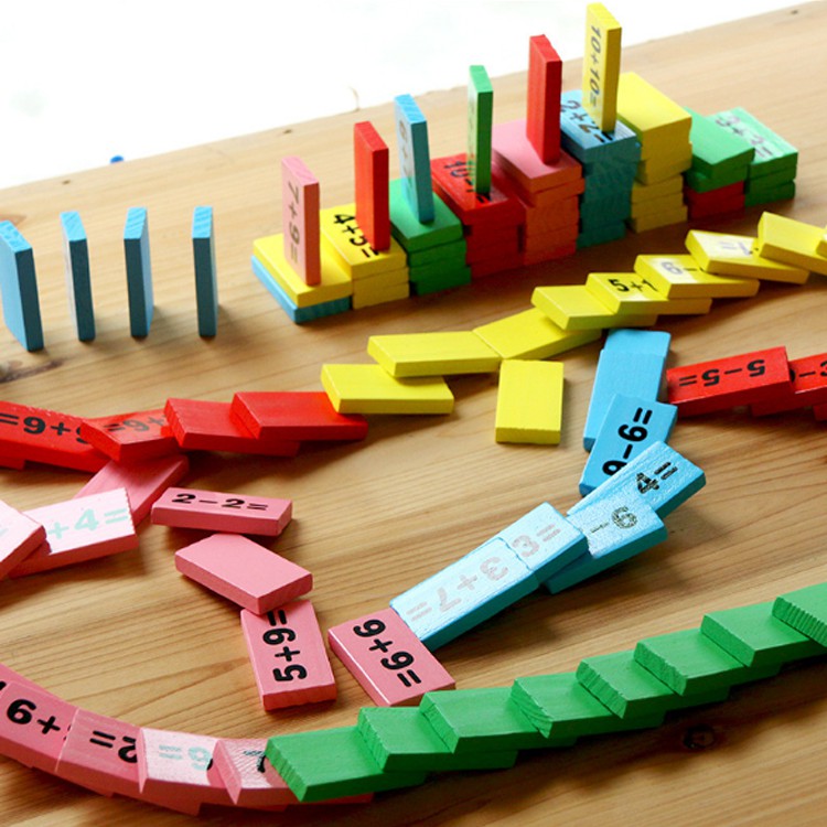 Bộ Domino 110 quân bằng gỗ kèm que tính