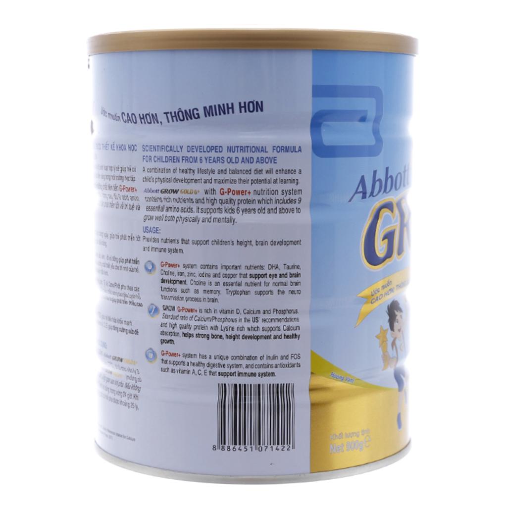 Sữa Bột Abbott Grow Gold 6+ Hộp 900g (Cho trẻ từ 6 tuổi trở lên)
