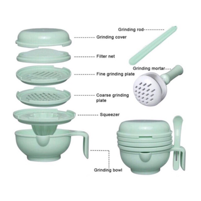 Bộ 9 dụng cụ chế biến đồ ăn dặm kiểu nhật cho bé