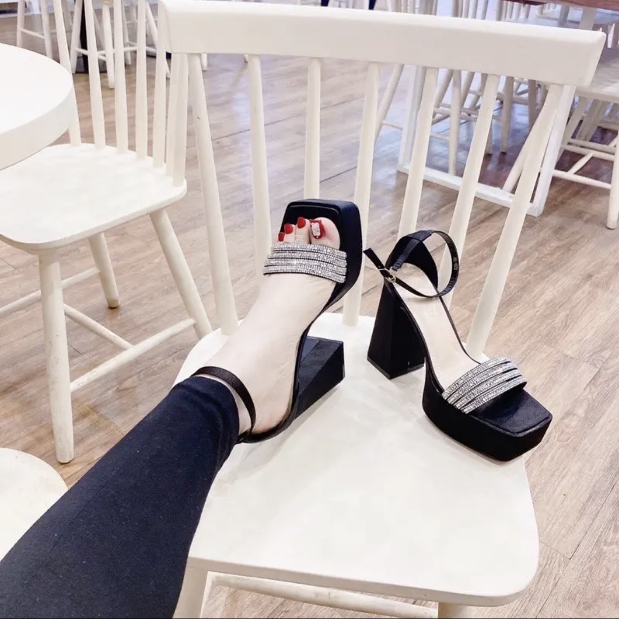 giày xăng đan nữ cao gót 12p siêu xịn