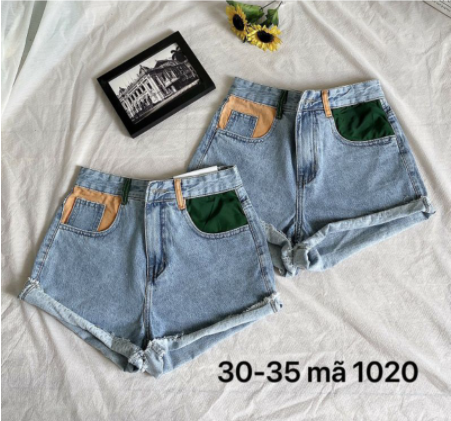 Quần Short Jeans Túi Màu Size lớn 30 đến 35 Ms 1020